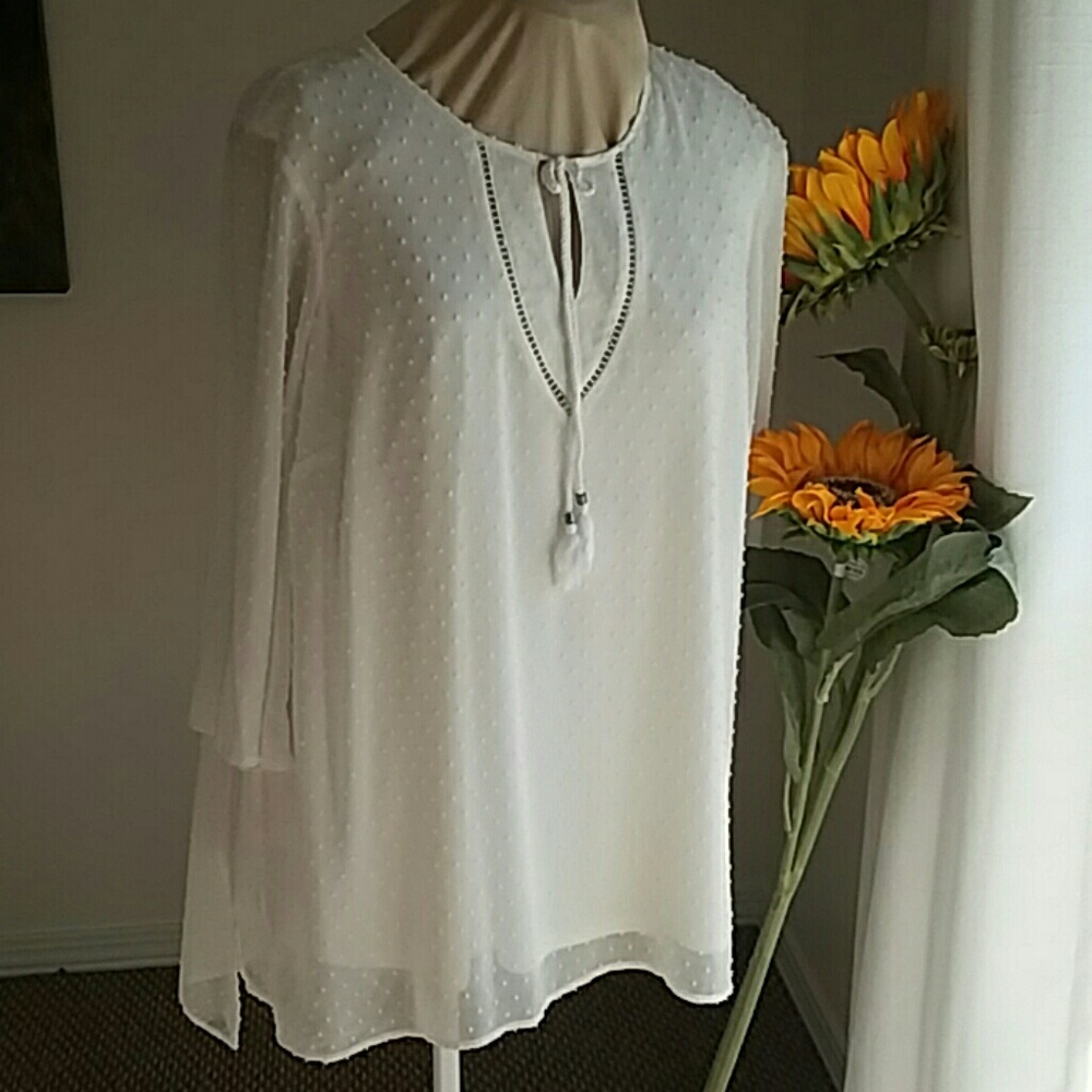 Daniel rainn 1x white sheer with lining